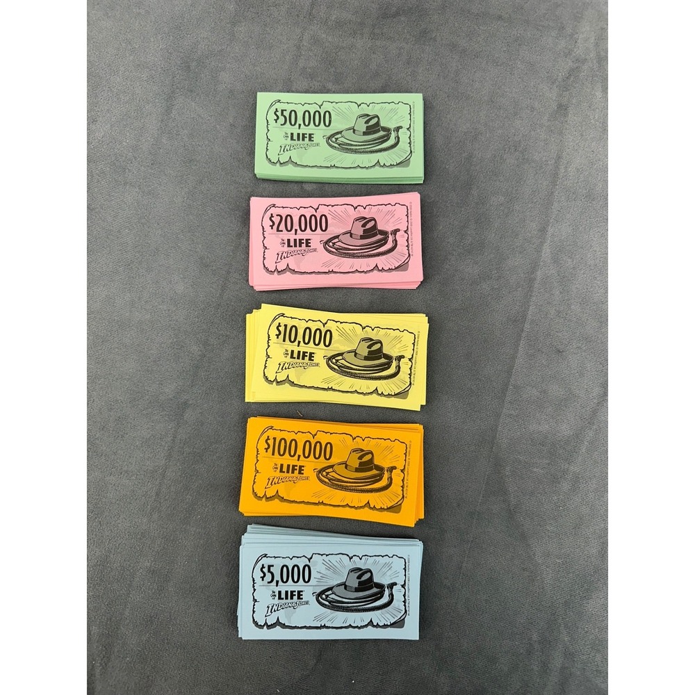 Indiana Jones The Game of Life Replacement Money Set 2008 Board Game